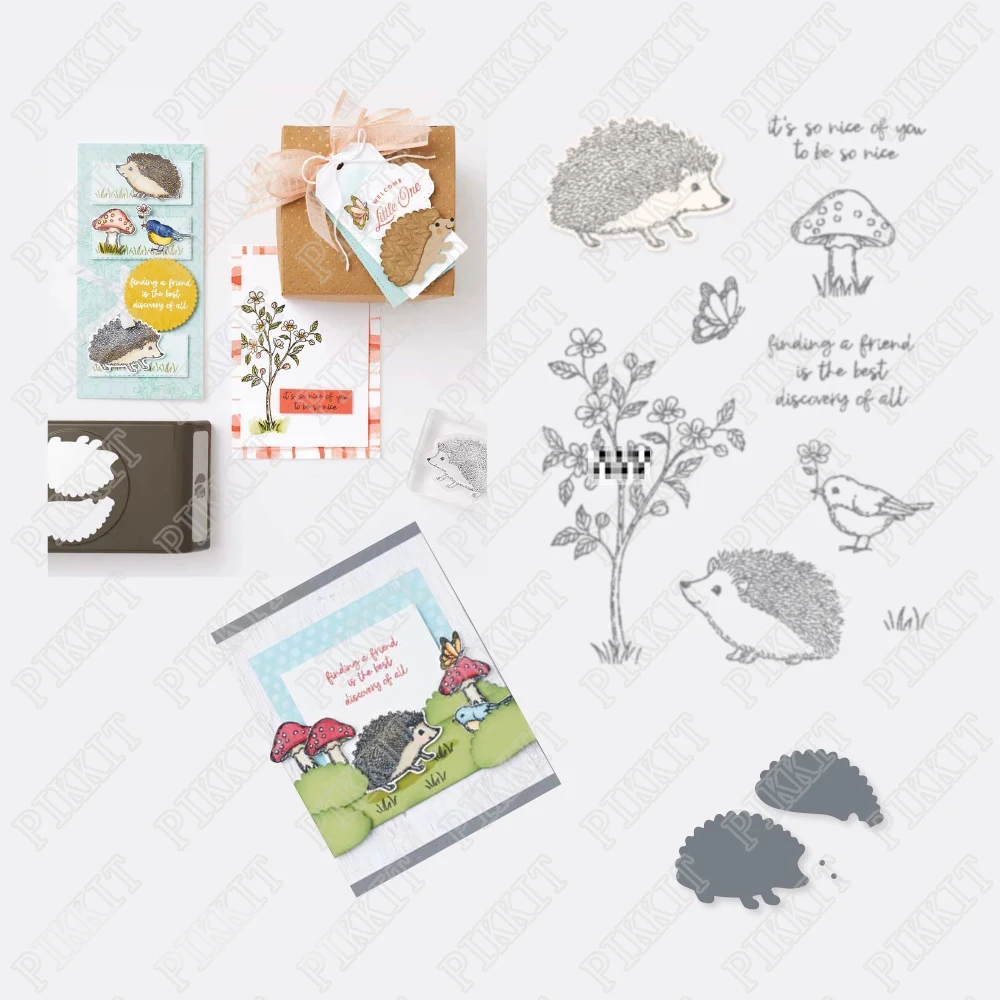 

Cute Hedgehog Metal Cutting Dies & Stamps Scrapbook Diary Decoration Embossing Template Diy Greeting Card Handmade