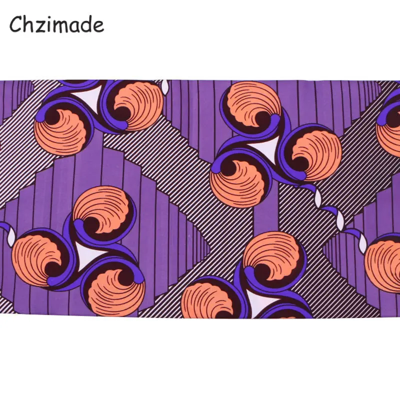 Chzimade 1 ярд Анкара африканская настоящая восковая ткань с принтом 2020 фиолетовый
