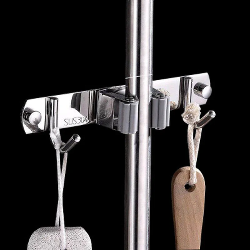 Влагостойкий антикоррозийный держатель для швабры кухни ванной комнаты 304