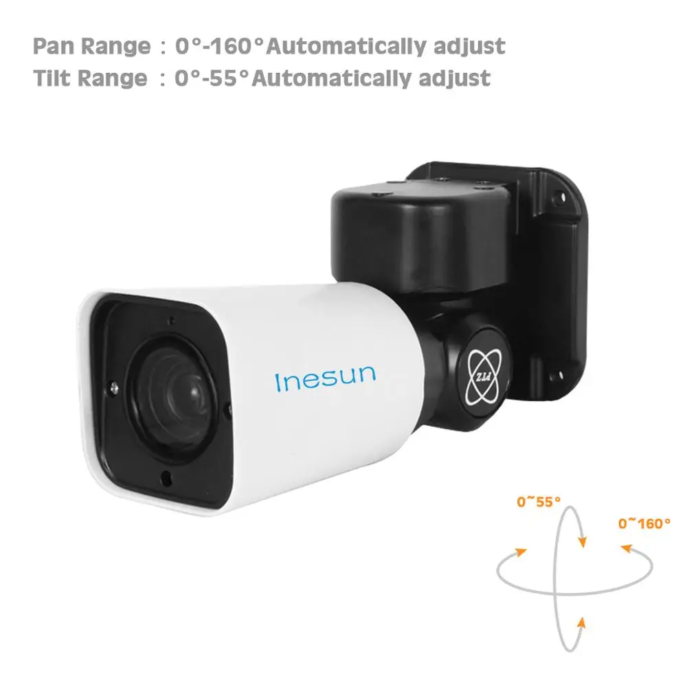 Inesun наружная PoE PTZ IP камера безопасности 5MP супер HD 2592x1944P 4X оптический зум 120ftIR