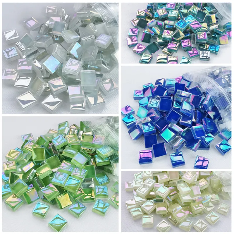 100Pcs Mosaic Crystal Glass 1CM DIY Mosaic Making for Craft Hobby Vase Arts Wall Decoration Handmade Materials Accessories