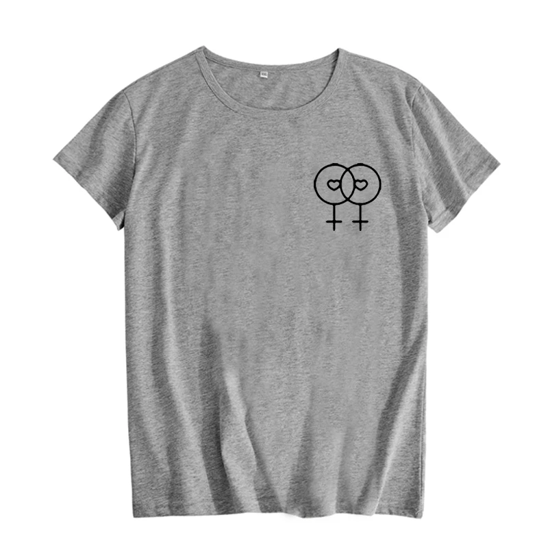 Женская футболка с надписью Feminism Sign и Lesbian Love принтом Happy брак женская