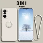 Оригинальный мягкий чехол из жидкого силикона для Xiaomi Redmi Note 9 9S Pro Max 10 10X K30 K40 Pro, чехол с кольцом-держателем для Mi Poco X3 NFC