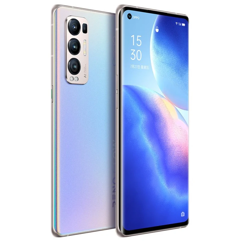 original oppo reno 5 pro moble phone 6 55 inch oled 90hz screen 8128 snapdragon 865 android 11 fast charging 65w smartphone free global shipping