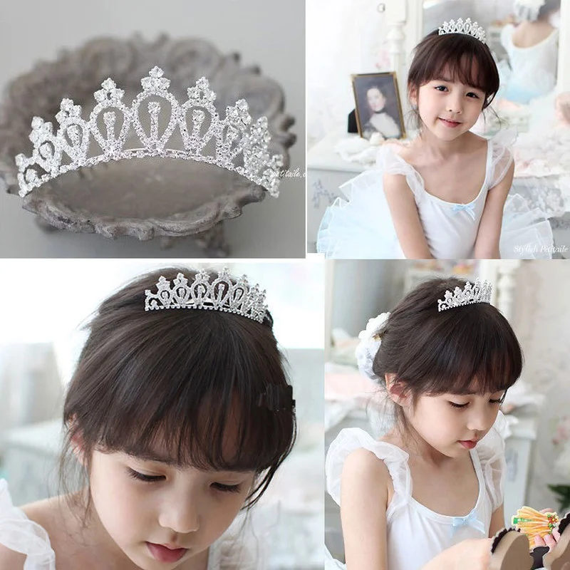 

Baby Girl Crown Hair Clips Photography Props Children Crown Hair Accessories Princess Lady Girls Party Rhinestone Crown Tiaras