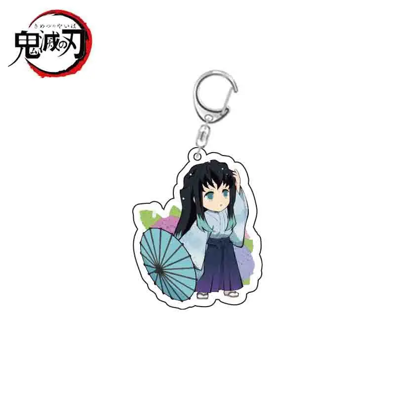 

New Anime Demon Slayer Acrylic Keychain Cute Brinco Blade of Ghost KamadoTanjirou Cosplay Pompom YaibaBackpack fashion Keyring