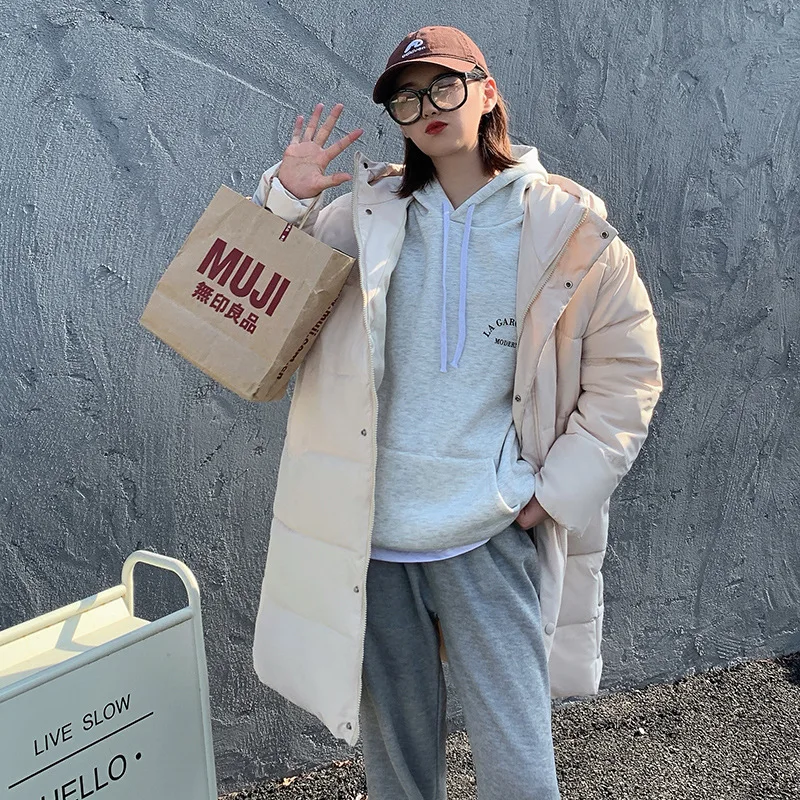 Clothing for Women  Ladies Coats and Jackets Long Thicken Korean Version Bread Service Hooded Removable Cotton