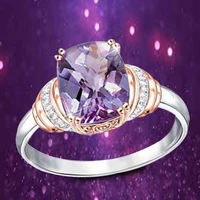 2021 cute simple all match purple square gem woman rings korean fashion gothic accessories gold jewelry wedding engagement ring