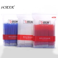100pcs thin rod fabric marker heat erasable pen refill cloth leather mark high temperature disappearing pen sewing tool fl