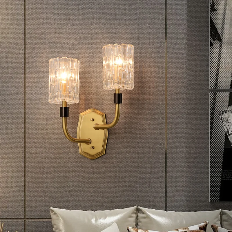 Американский стиль винтажный медный Настенный бра античный латунный настенный