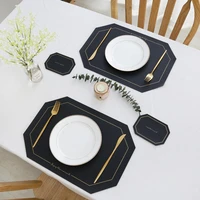 placemat table mat tableware pad pu leather waterproof heat insulation non slip placemat soft black brown washable bowl coaster