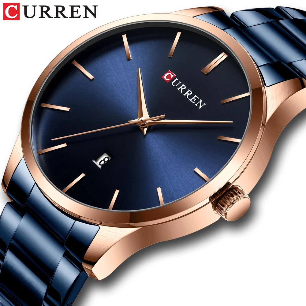 CURREN новые часы Мужские Модные Стильные Классические кварцевые мужские из