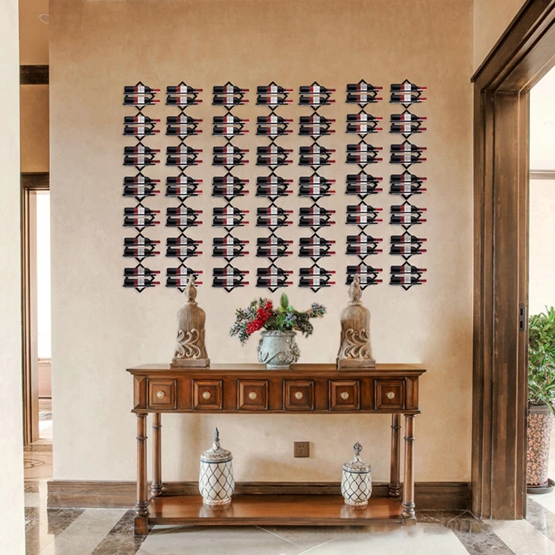 

2021 New Wall Mounted Upside Down Wine Rack Bottle Goblet Glass Holder Storage Organizer