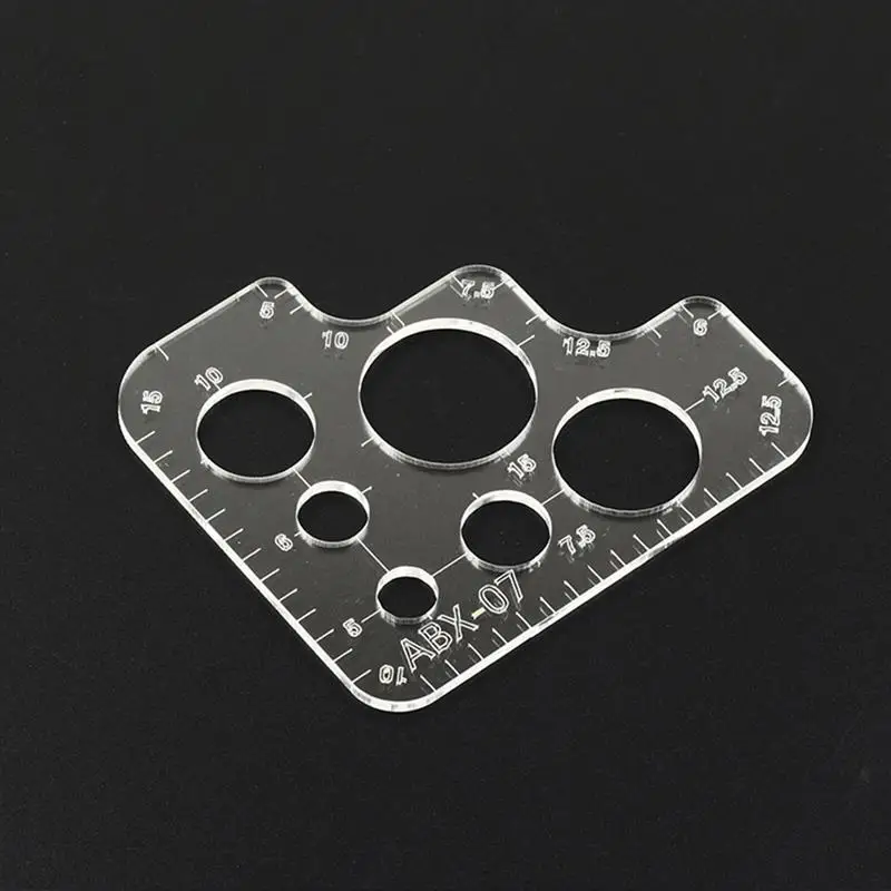 Кожа ремесло акрил Perspex резка круг угловой стежок Трафарет Шаблон Линейка DIY