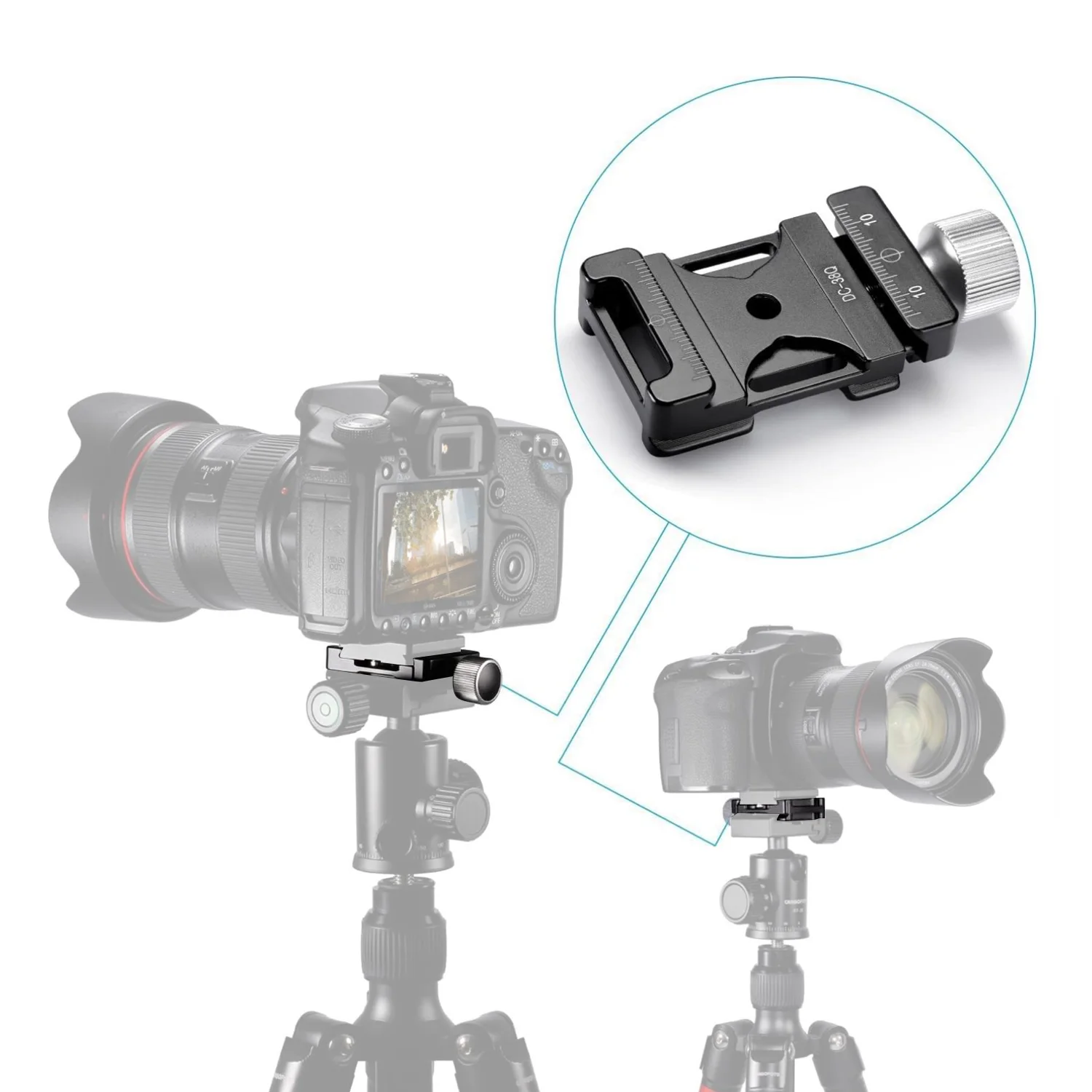 Быстроразъемный зажим 38 мм Алюминиевый винт Зажим для ручек совместимый с Arca Swiss