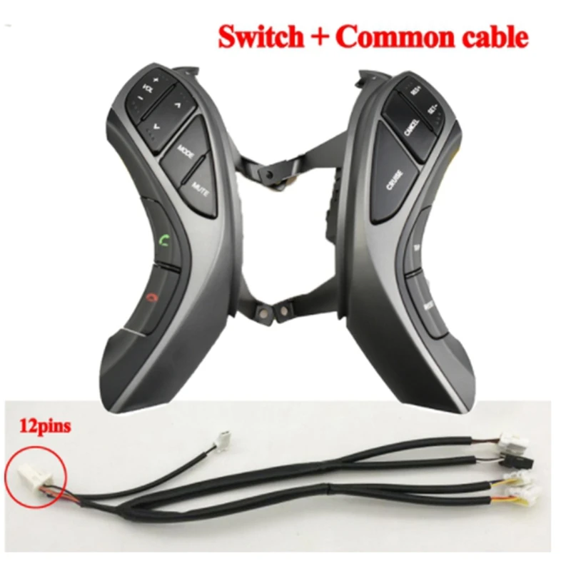 Cruise Control Music Steering Wheel Buttons for Hyundai Elantra 2012-2015 AT 2012-2014 MT I30 Switch-12 Pins-Low | Автомобили и