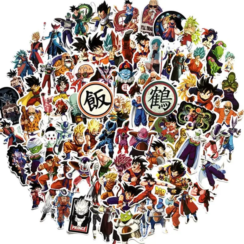5 estilos 100 Uds Anime nuevo Drag&oacute;n pegatinas de pelota Super Saiyan Goku etiqueta Snowboard equipaje coche nevera port&aacute;til pegatina interesante-4