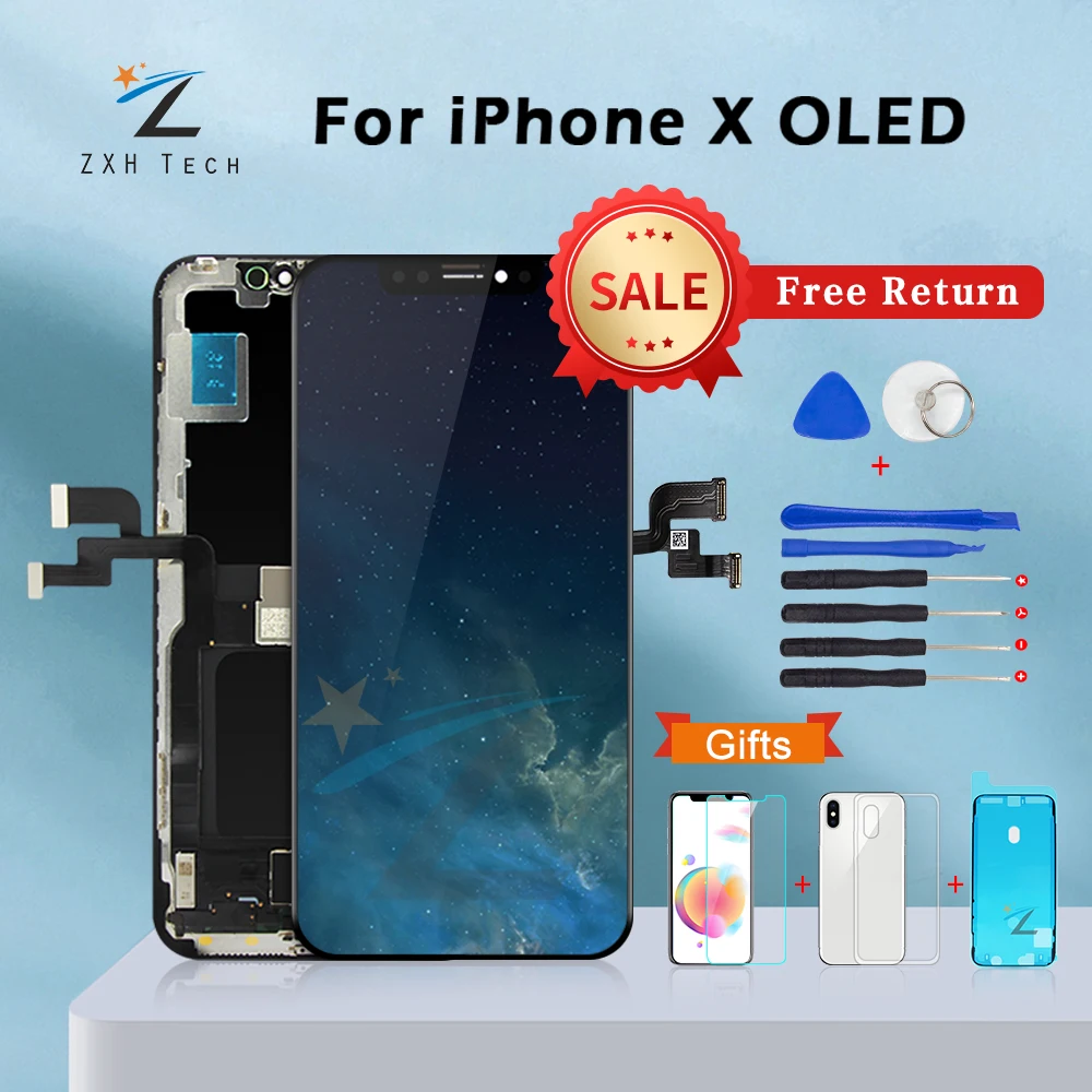 

2022 AAA +++ для iPhone X OLED с 3D сенсорным дигитайзером в сборе, без битых пикселей, ЖК-экран, замена дисплея для iPhoneX LCD