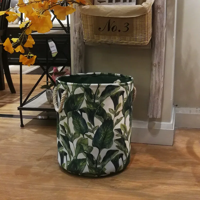 Зеленая холщовая корзина для белья Большая складная хранения различных