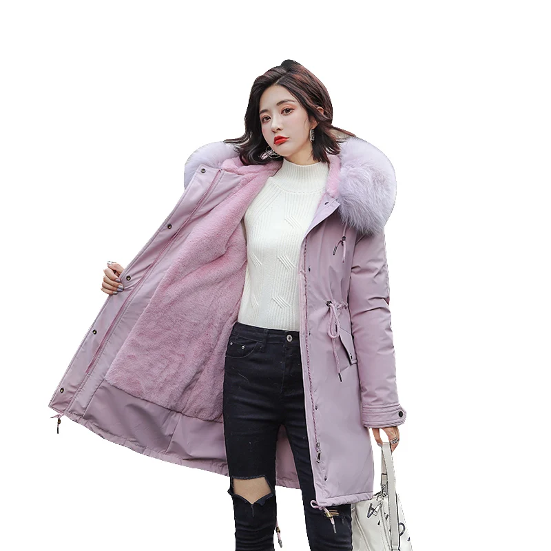 Зимнее пальто утолщенная парка для женщин тонкое длинное зимнее пуховик из