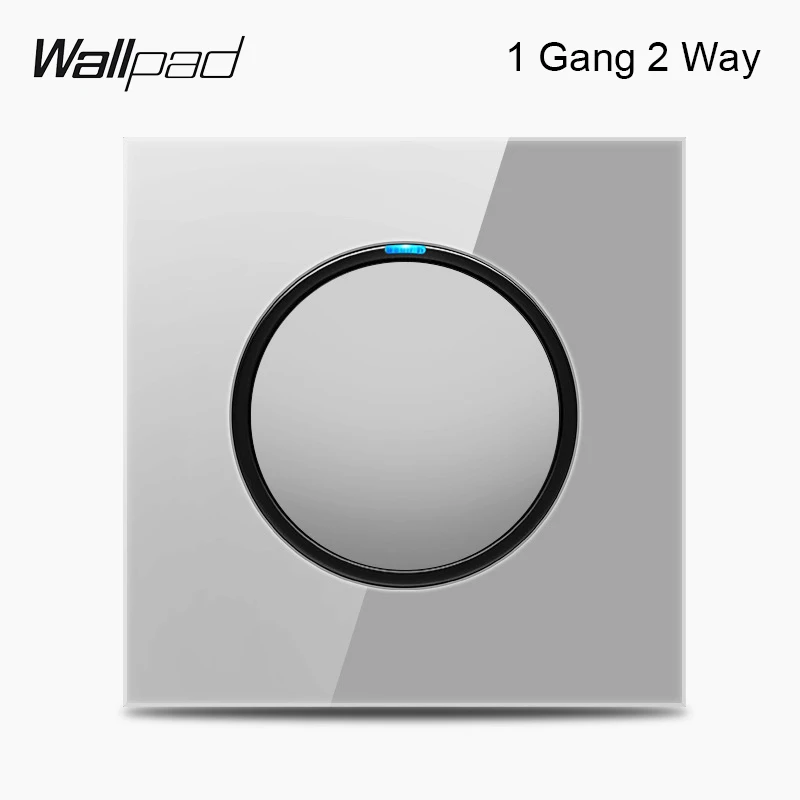 1 Gang 2 Way Wallpad L6 серое стекло 1 2 3 4 банды 1 способ 2 пути промежуточный Мгновенный Переключатель 20A 45A двухпозиционный переключатель для плиты AC водонагреватель - Цвет: 1 Gang 2 Way