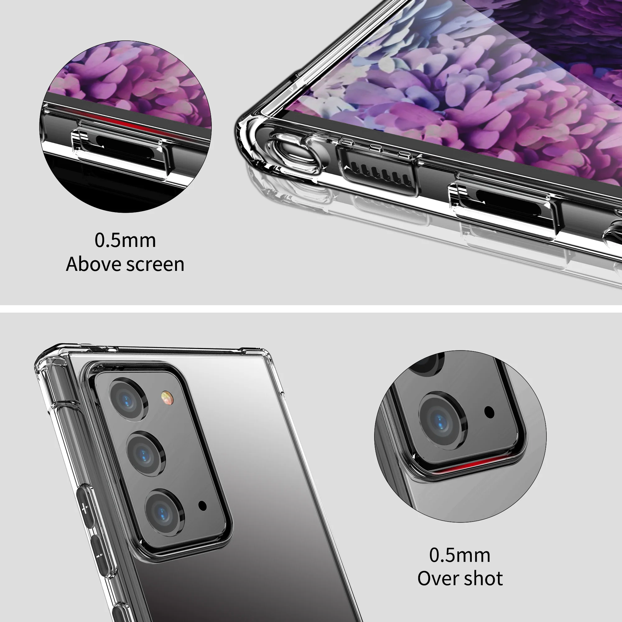 

For Samsung Galaxy Note20 / 20 Ultra Four-corner Shockproof Hybrid Bumber Case Back Cover Cases