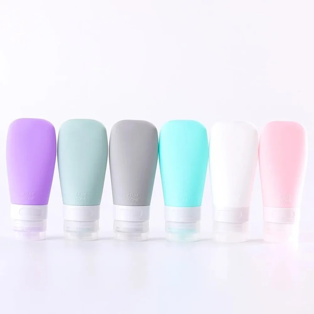 

1PC Bottling 60/90 Fan-Shaped Silica Gel Packaging Bottle Travel Cosmetic Sub Silicone Bottle Soap Dispensers