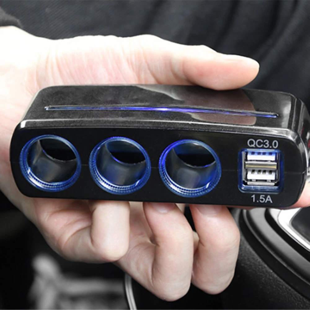 12 В/24 В розетка для автомобильного прикуривателя Разветвитель двойной USB порт