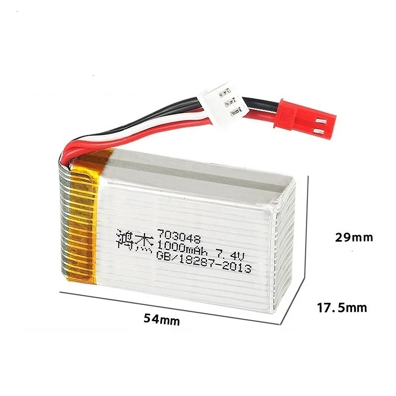 7,4 v 1000mah литий-полимерный Батарея для MJXRC X600 U829A U829X X600 F46 X601H JXD391 FT007 игрушки 2S Lipo Батарея 7,4 V 25c 703048 Батарея