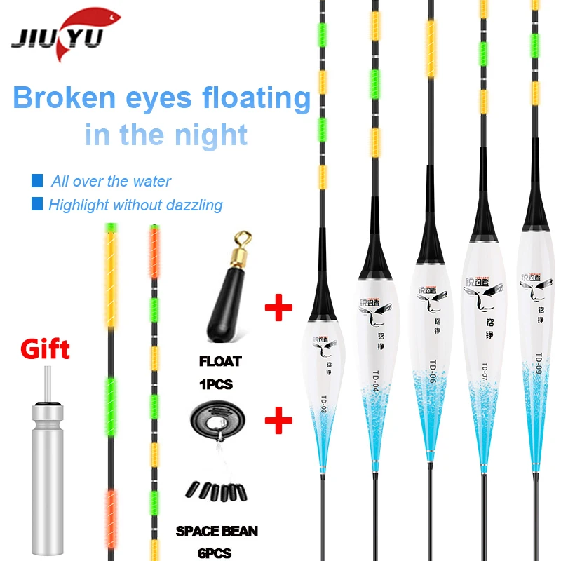 

JiuYu Fishing Float Set LED Electric Float Light + Battery Deep Water Glow Float Fishing Tackle Bobber Gear With electrons CR425