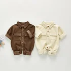 2021, детская одежда MILANCEL, вельветовые Комбинезоны для маленьких мальчиков, комбинезоны с отложным воротником, костюм для маленьких мальчиков, Детская верхняя одежда