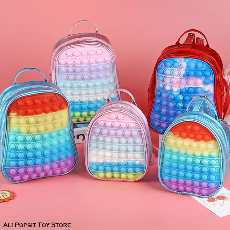 Рюкзак-антистресс для девочек женская сумка через плечо с пузырьками простым