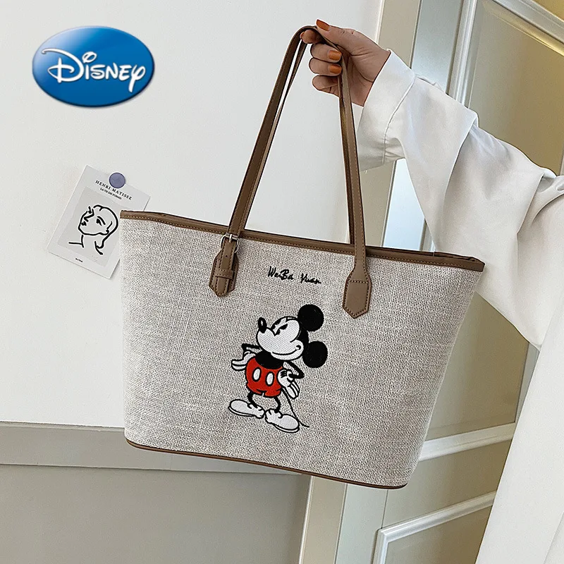 

Disney Mickey Donald Duck Cartoon Woman Shoulder Bag High Quality Large Capacity Handbag Illustration Shopping Bag Tote Bag New
