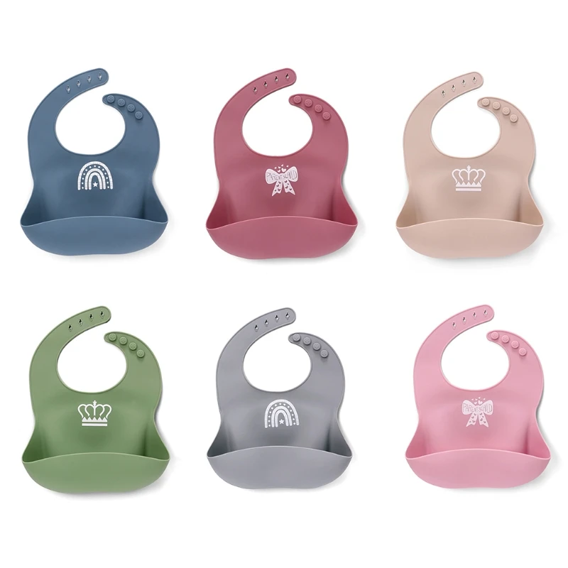 

Baby Silicone BPA Free Waterproof Bibs Newborn Toddler Feeding Tableware Burp