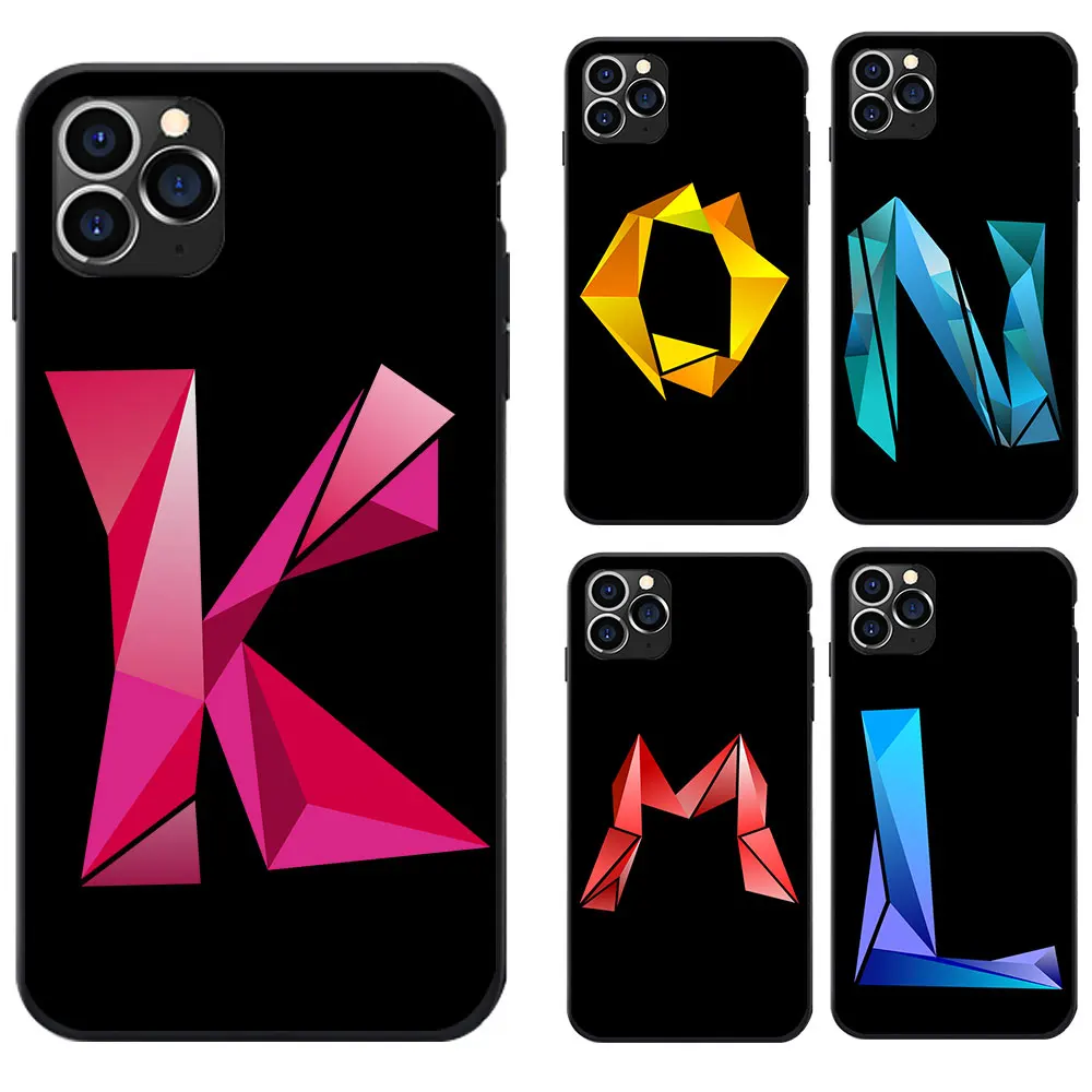 Чехлы для iPhone 5 6 7 8 S XR X Plus Max SE с надписью Капитал алфавит от A до Z модные 3D чехлы