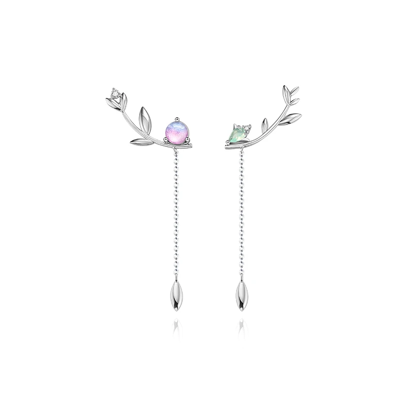 Женские серьги-гвоздики Thaya серебристые фиолетовые с цирконом ювелирные