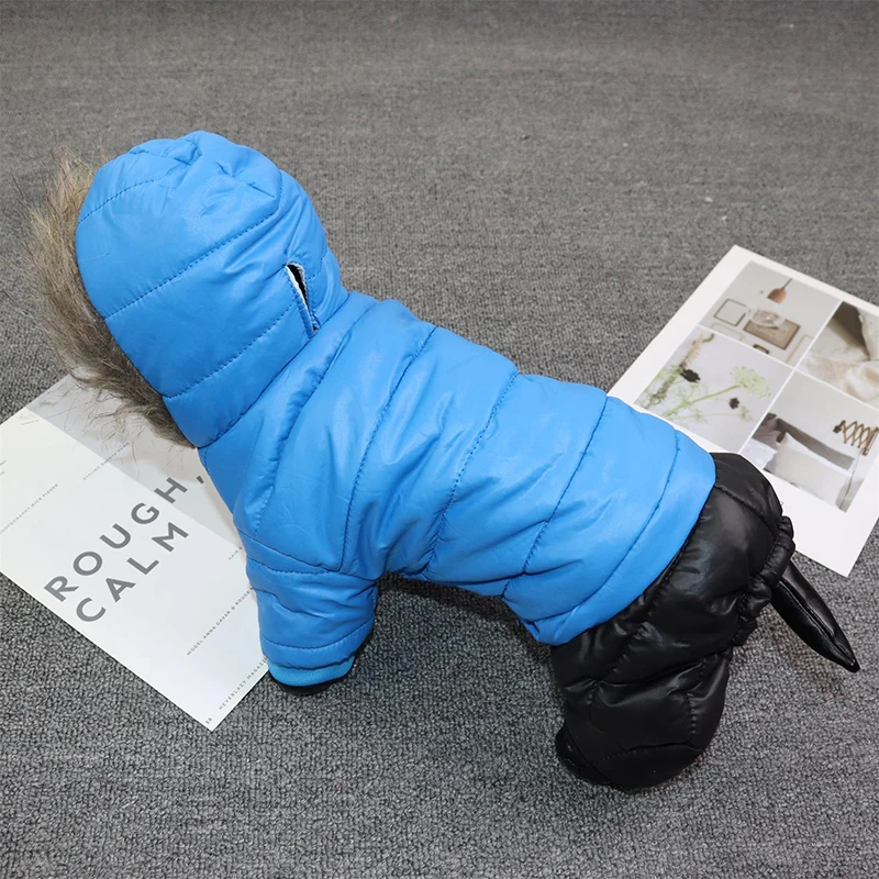 

Winter Dog Clothes Warm Jumpsuit XS Pet Hoodie Solid Down for Cat Dog Four-legged Costume Corgi Teddy Poodle Large Dog Clothing