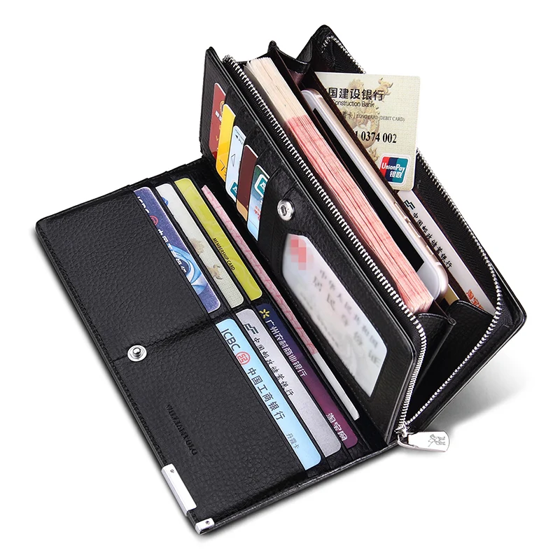 Модный Длинный дизайнерский бумажник WILLIAMPOLO из натуральной коровьей кожи