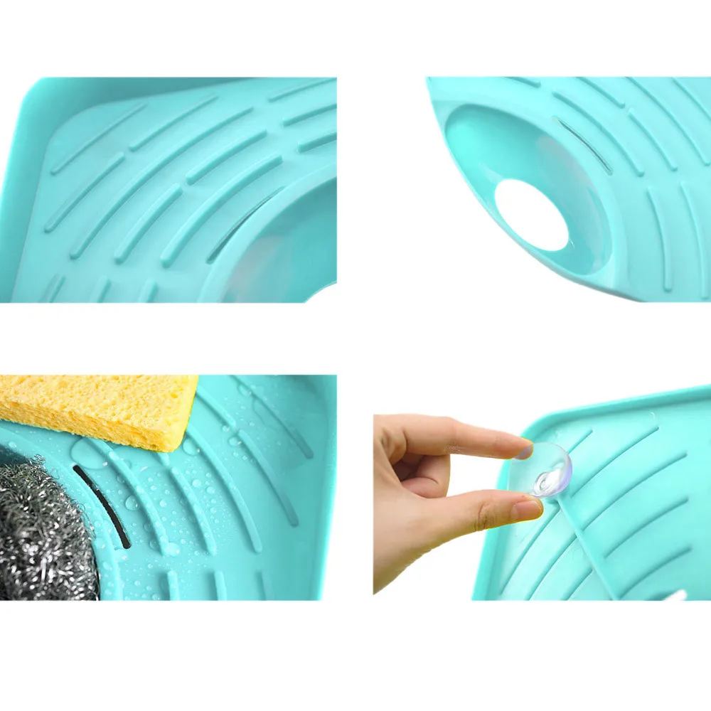 Лучшие продажи 2020 кухонные губки для раковины угловая полка настенная Кухня