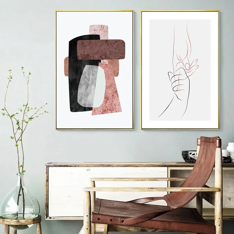 Абстрактное искусство минималистичный скандинавский плакат печать скульптура