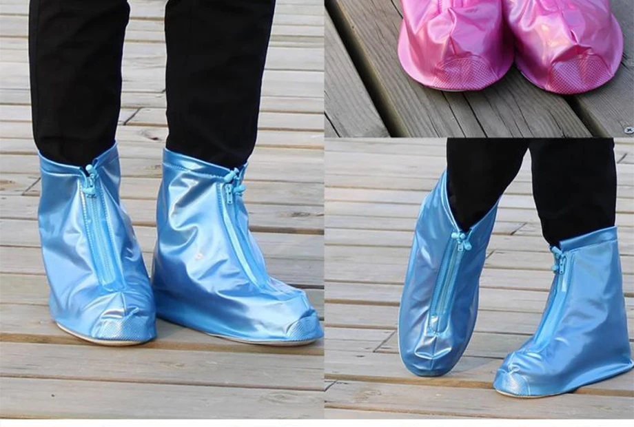 1 Pair Of PVC Waterproof Shoe Covers Reusable Overshoe Thickening Unisex Non-slip Rain Boots Set Fishing Waterproof Rain Boots