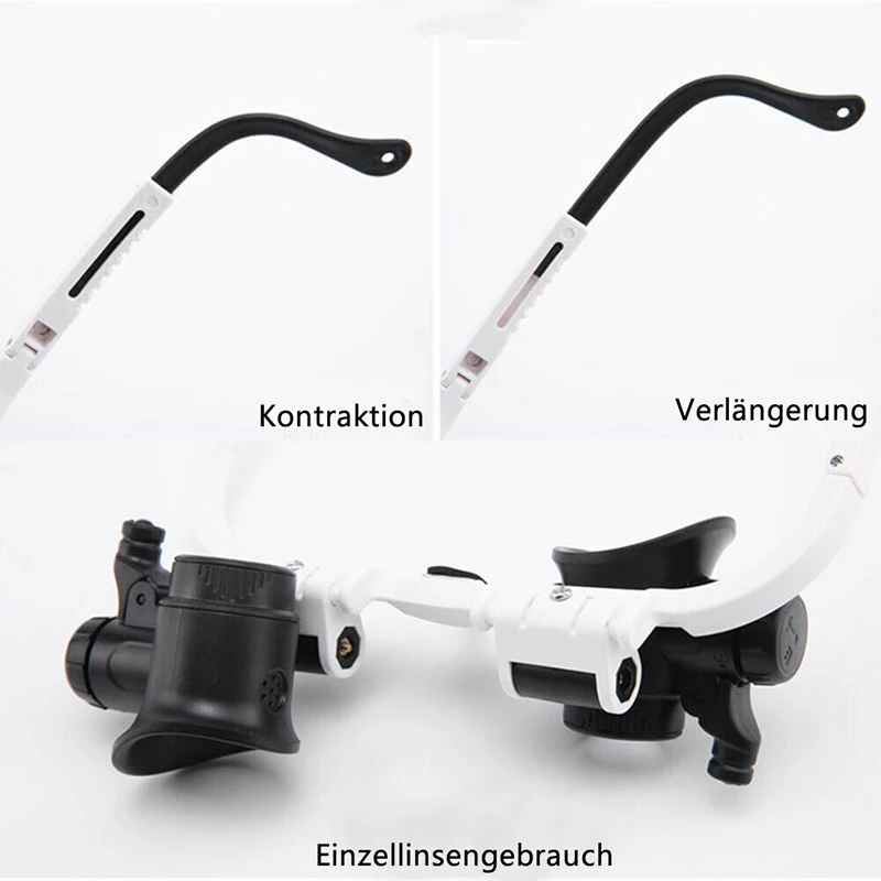 Увеличительное стекло светодиодный креплением на голову со светодиодной