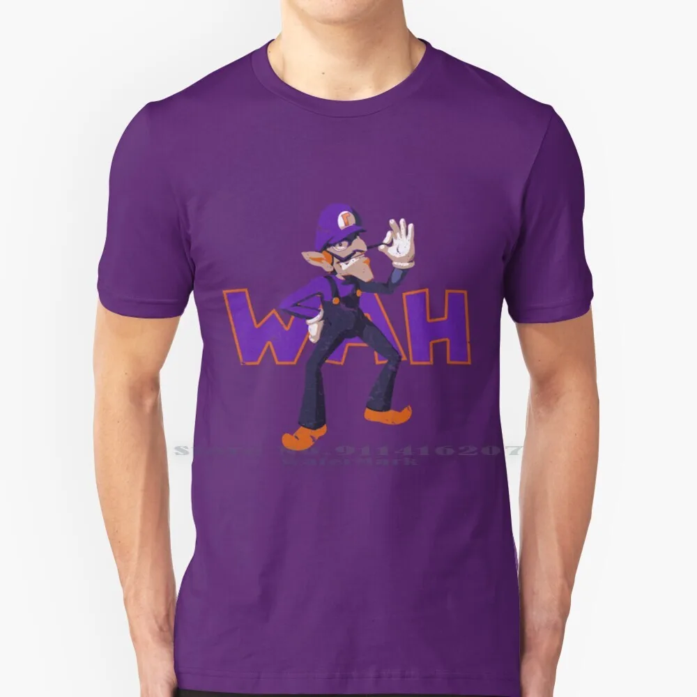 Футболка Wah из 100% чистого хлопка Nintendo waluier удар Брос супер Wario Nes Snes N64 Gamecube Wii U Switch 3ds
