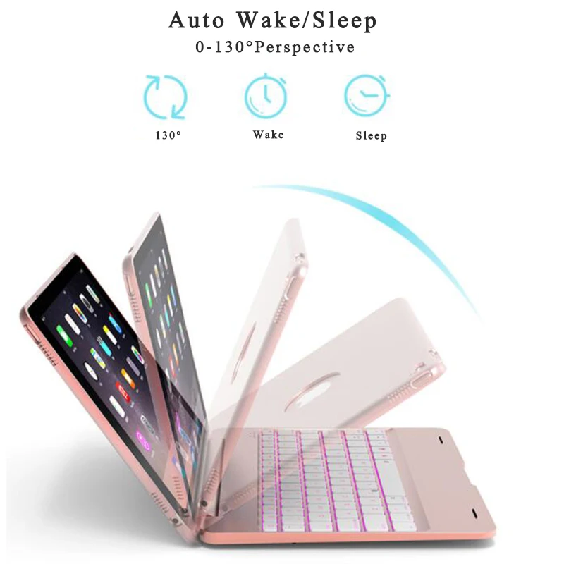 

For iPad 11'' 2020 2021 Touchpad Backlight Wireless Bluetooth Keyboard Case Cover Aluminum Alloy Stand Fundas+Stylus