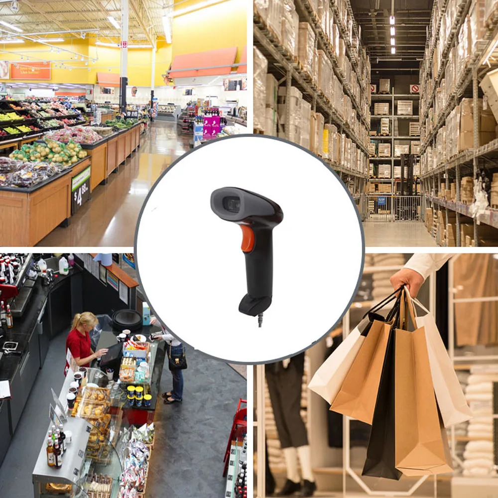 

1D Laser Portable Handheld Barcode Scanner Wired USB Reader For Retail Store Logistics Warehouse Plug and Play Windows MacOS