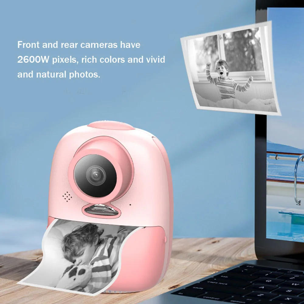FOR Camera Printer Thermal Kids Toys Photography Polaroids Mini 2 Inch LCD Screen Digital Children | Компьютеры и офис