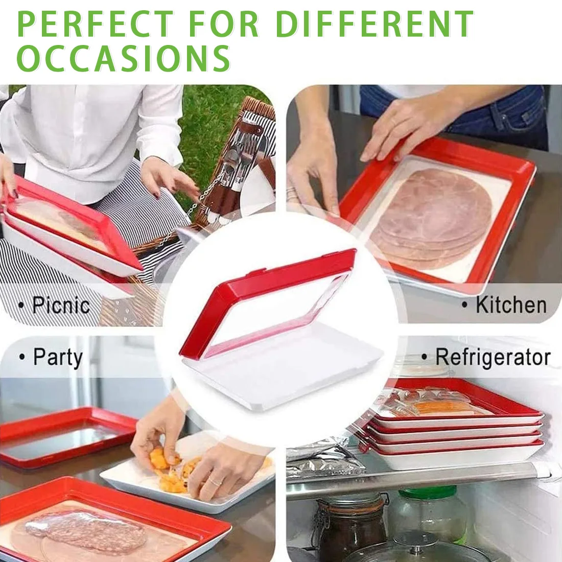 

8PCS Creative Food Preservation Tray Stackable Food Fresh Tray Magic Elastic Fresh Tray Reusable Food Storage Container Hot Sale