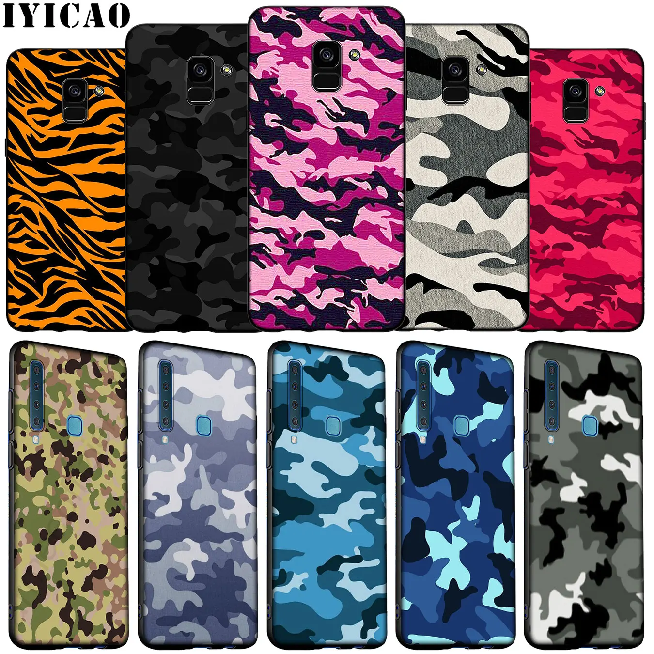 Мягкий Камуфляжный армейский чехол IYICAO в стиле милитари для Samsung Galaxy A6 A9 A8 A7 2018 A3 A5