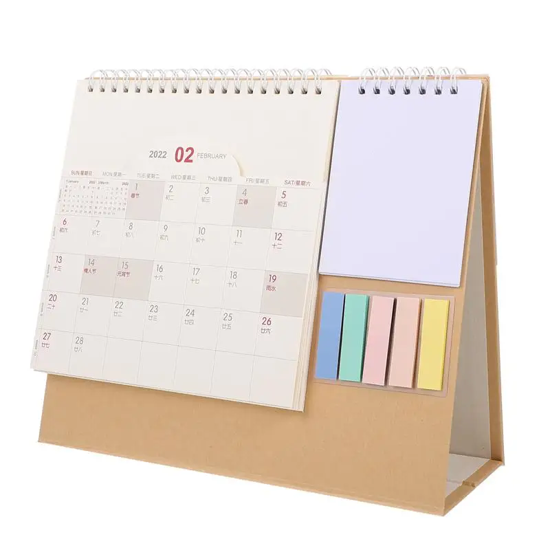 

1Pc Desktop Calendar Decorative 2022 Calendar Desktop Adornment for Home (Assorted Color)
