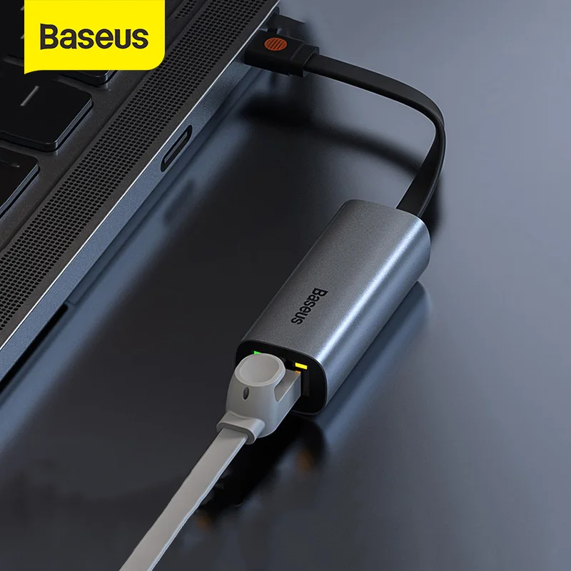 USB Ethernet адаптер Baseus 2 в 1 сетевая карта Type C до 1000 Мбит/с хаб для MacBook Pro Mi Box 3